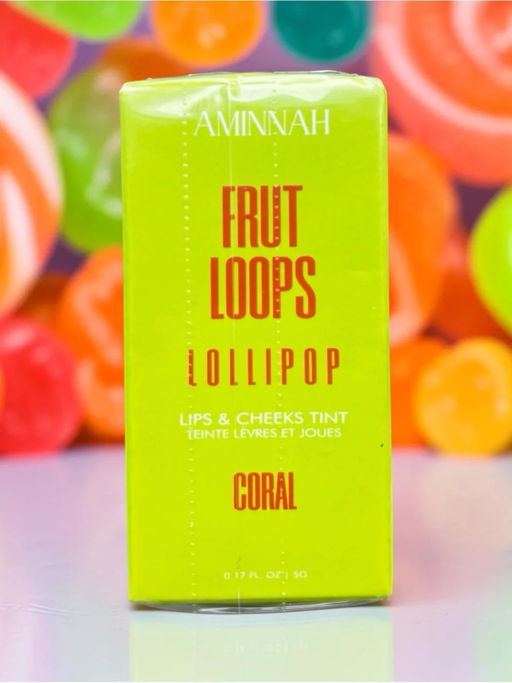 Aminnah NIB lips & Cheeks tint Coral Fruit Loops Lollipop
